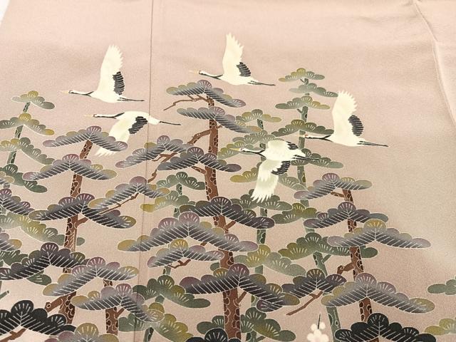 平和屋着物●本加賀友禅作家　出口信克　色留袖　松竹梅群れ鶴文　暈し染め　正絹　逸品　AABE2559ph