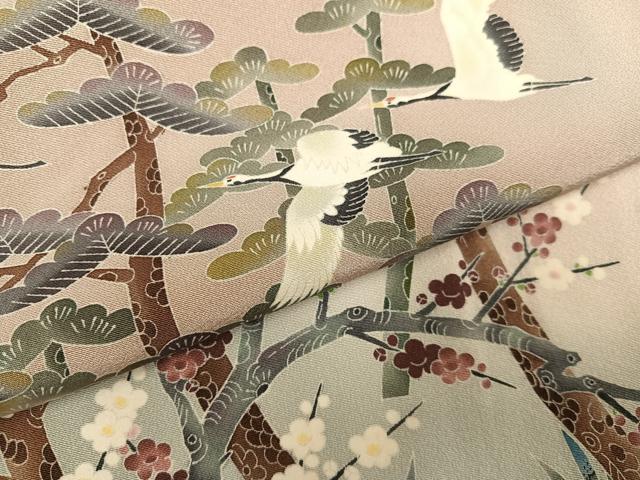 平和屋着物●本加賀友禅作家　出口信克　色留袖　松竹梅群れ鶴文　暈し染め　正絹　逸品　AABE2559ph