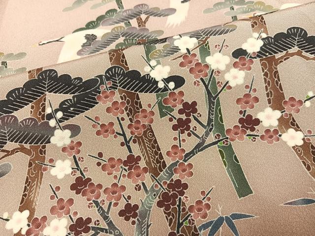 平和屋着物●本加賀友禅作家　出口信克　色留袖　松竹梅群れ鶴文　暈し染め　正絹　逸品　AABE2559ph