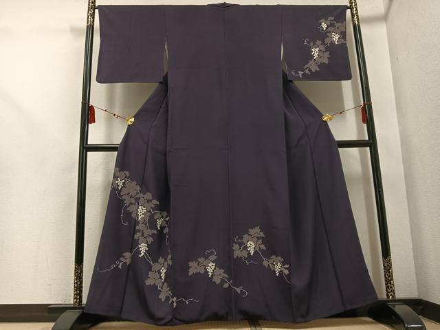 平和屋着物●訪問着　ろうけつ染　葡萄蔦の葉文　正絹　逸品　AABE2585ph