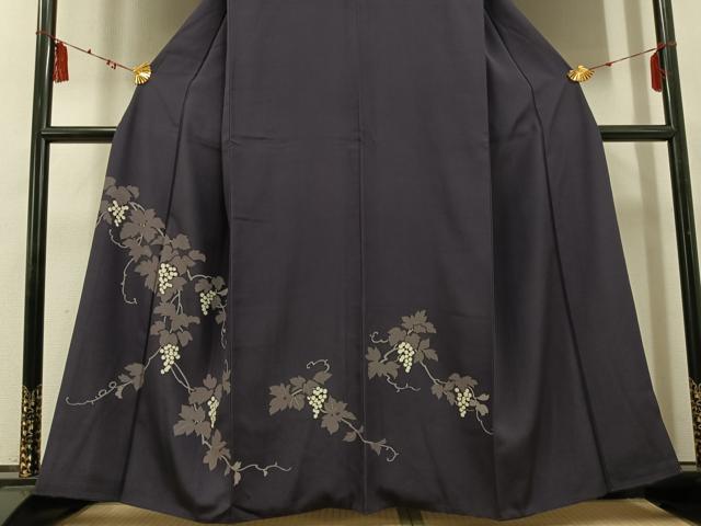 平和屋着物○訪問着 ろうけつ染 葡萄蔦の葉文 正絹 逸品