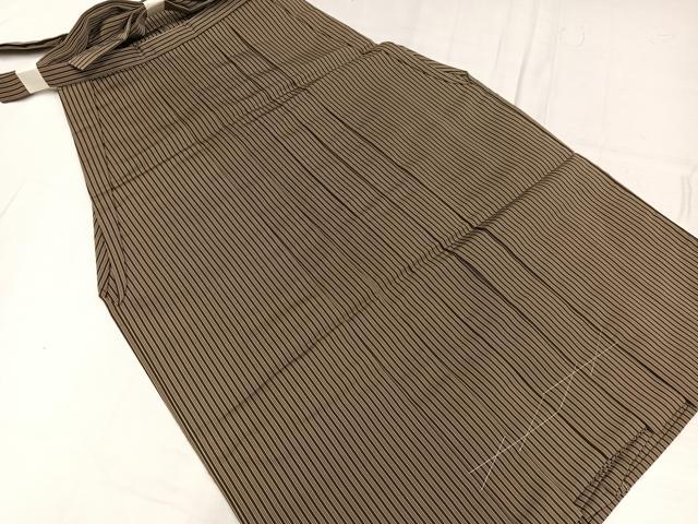 平和屋着物●男性　馬乗り袴　縞　正絹　逸品　未使用　AABE2596ph