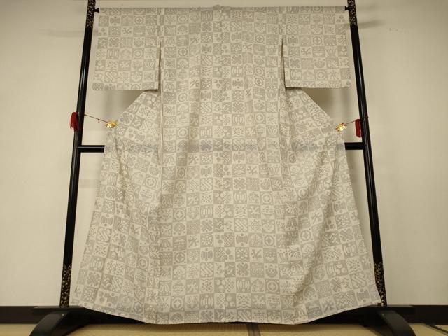 平和屋着物＊夏物　小紋　紗　麻の葉文様　AABF2795jd 平和屋着物＊夏物 小紋 紗 幾何学文様 洗える着物 AABE2649jdの通販は
