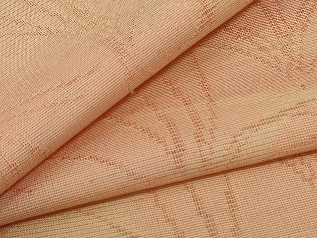 平和屋着物＊夏物　小紋　紗　草葉文　暈し染め　正絹　逸品　AABE2669jd