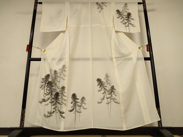 平和屋着物＊夏物　訪問着　絽　樹林文　正絹　逸品　AABE2687jd