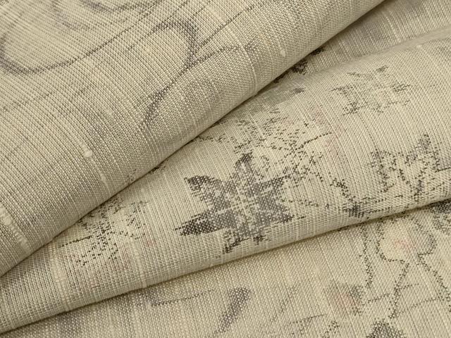 平和屋着物＊夏物　紗紬　流水枝花文　正絹　逸品　AABE2693jd