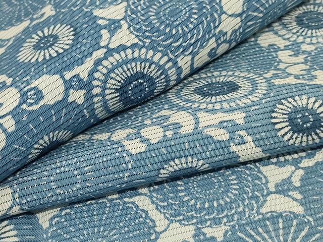 平和屋着物＊夏物　小紋　絽　型染め　花尽くし　正絹　逸品　AABE2694jd
