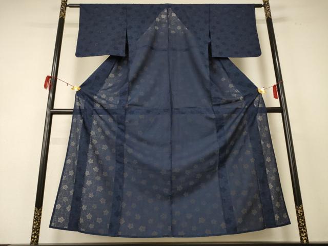 平和屋着物＊夏物　色無地　舞葉紋紗　正絹　逸品　AABE2705jd