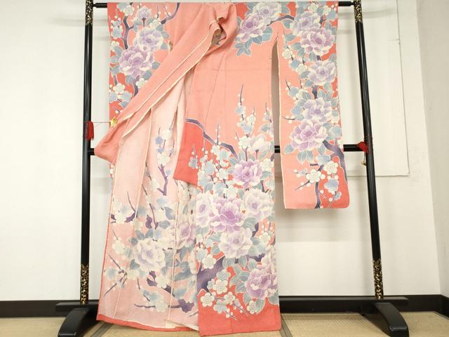 平和屋着物○名門 藤娘きぬたや・総絞り 振袖 枝花文 平和屋着物○名門 藤娘きぬたや・総絞り 振袖 枝花文