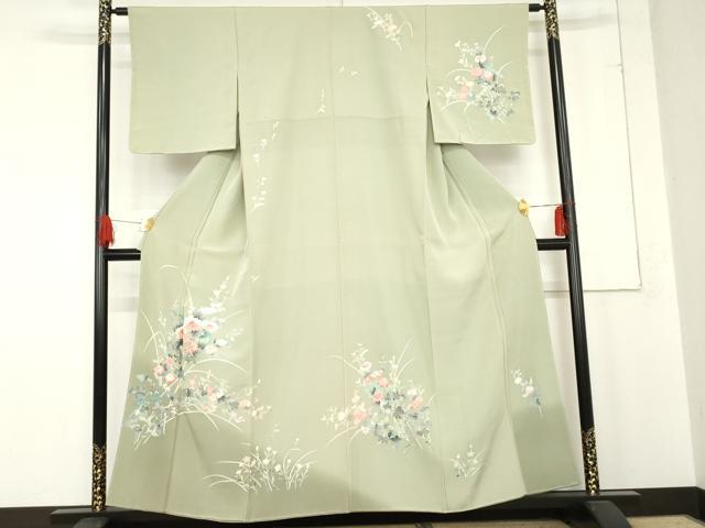 平和屋着物●本加賀友禅作家　和泉衛知　訪問着　枝花文　暈し染め　正絹　逸品　AABE2781cs