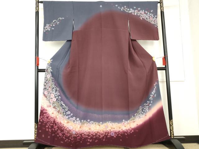 平和屋着物●訪問着　花唐草文　暈し染め　金彩　正絹　逸品　未使用　AABE2872cs