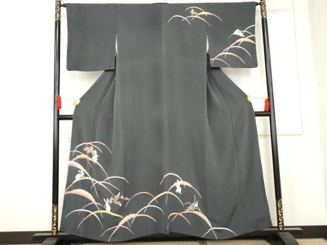 平和屋着物●訪問着　雪芝に兎　金彩　鬼しぼ縮緬　正絹　逸品　AABE2910cs