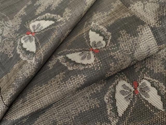 平和屋着物●本場大島紬　一元7マルキ　舞蝶文　正絹　逸品　AABE2918cs