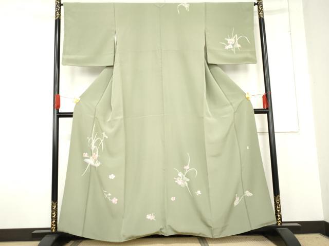 平和屋着物●訪問着　友禅　作家物　枝花文　正絹　逸品　AABE2919cs