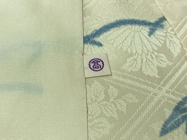 平和屋着物▽和染紅型　栗山紅型　栗山吉三郎　振袖　単衣　型染め　松竹梅風景文　高島屋扱い　正絹　逸品　AABE3383jh