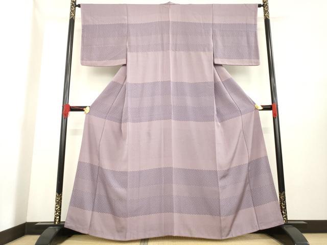 平和屋着物●訪問着　横段文　正絹　逸品　AABE3468ck