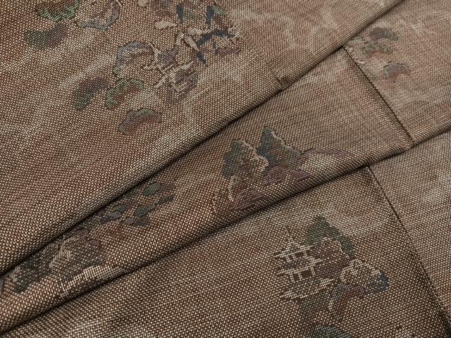 平和屋着物●本場大島紬　カタス9マルキ　風景樹林文　正絹　逸品　AABE3944ph