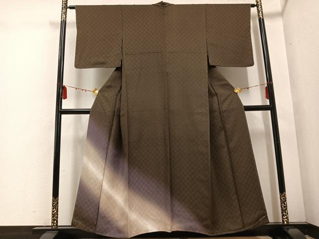 平和屋着物●訪問着　霞文　涅色　正絹　逸品　未使用　AABE3965ph