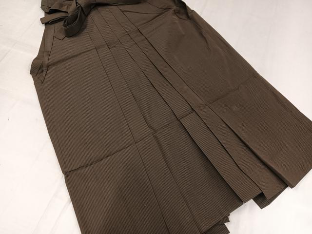 平和屋着物●男性　馬乗り袴　縞　正絹　逸品　AABE3973ph