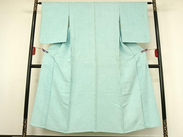 平和屋着物▽上質な色無地　単衣　花唐草地紋　瓶覗色　正絹　逸品　AABE4005jh_1