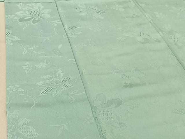 平和屋着物▽上質な色無地　単衣　花唐草地紋　瓶覗色　正絹　逸品　AABE4005jh_3