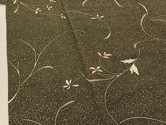 平和屋着物▽小紋　単衣　花唐草文　洗える着物　AABE4011jh