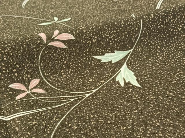 平和屋着物▽小紋　単衣　花唐草文　洗える着物　AABE4011jh