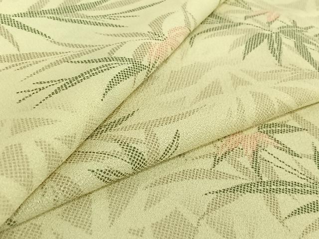 平和屋着物▽小紋　単衣　草葉文　洗える着物　AABE4036jh