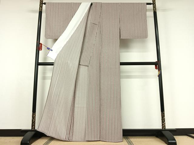 平和屋着物▽小紋　単衣　縞　洗える着物　AABE4082jh_2