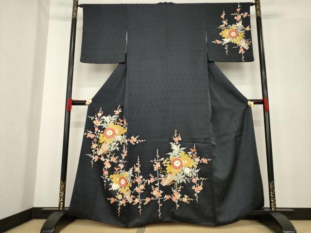 平和屋着物●訪問着　友禅　駒刺繍　花束文　金彩　ますいわ屋扱い　正絹　逸品　AABE4132ck