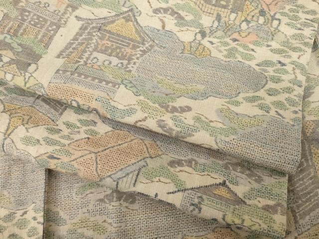 平和屋着物●本場結城紬　重要無形文化財　100亀甲　祇園祭　モロ入り　正絹　逸品　AABE4186ck