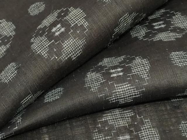 平和屋着物＊夏物　重要無形文化財　本場宮古上布　幾何学丸文　苧麻　逸品　AABE4371jd
