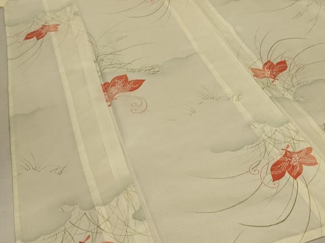 平和屋着物＊夏物　小紋　絽　花蝶文　洗える着物　AABE4389jd_3