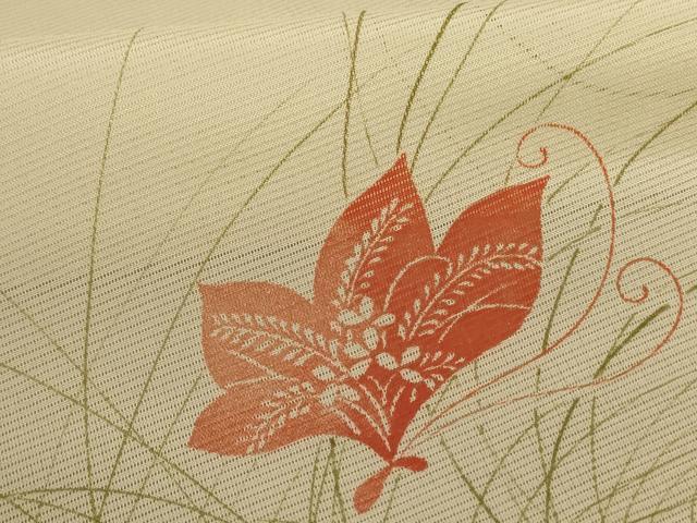 平和屋着物＊夏物　小紋　絽　花蝶文　洗える着物　AABE4389jd_5