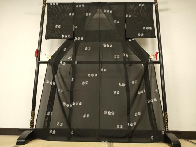 平和屋着物＊夏物　小紋　絽　兎　正絹　逸品　AABE4396jd_1