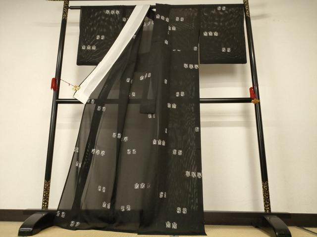 平和屋着物＊夏物　小紋　絽　兎　正絹　逸品　AABE4396jd_2