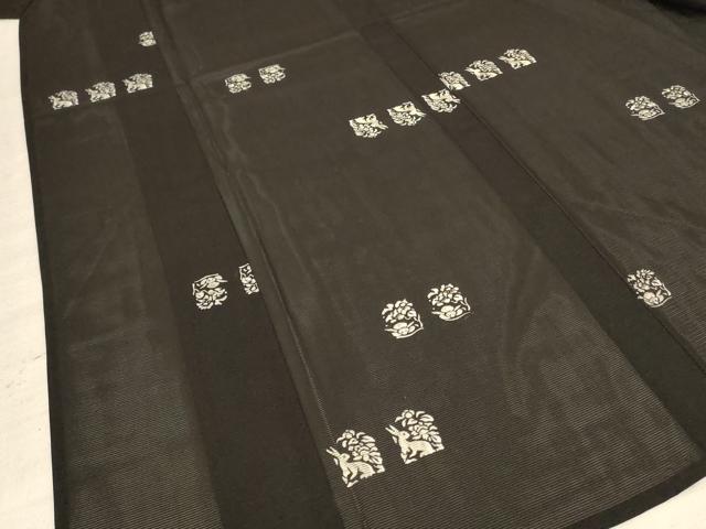 平和屋着物＊夏物　小紋　絽　兎　正絹　逸品　AABE4396jd_3