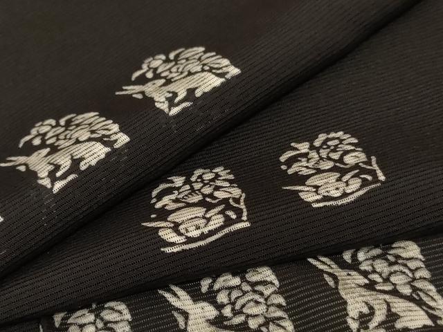 平和屋着物＊夏物　小紋　絽　兎　正絹　逸品　AABE4396jd