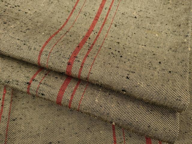 平和屋着物●ざざんざ織　伊兵衛織　単衣　紬　間道　正絹　逸品　AABE4413ck