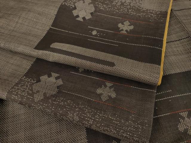 平和屋着物●本場大島紬　カタス7マルキ　エ霞花文　正絹　逸品　AABE4447ck