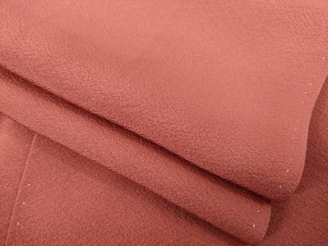 平和屋着物●上質な色無地　銀朱色　正絹　逸品　AABE4476ck