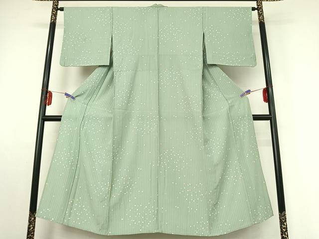 平和屋着物▽上質な小紋　単衣　丸文　正絹　逸品　AABE4664jh_1
