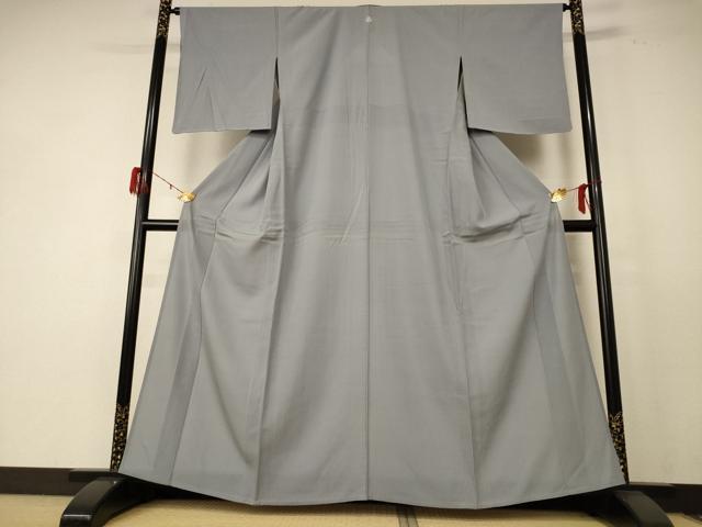 平和屋着物＊夏物　色無地　絽　銀鼠色　正絹　逸品　AABE4682jd