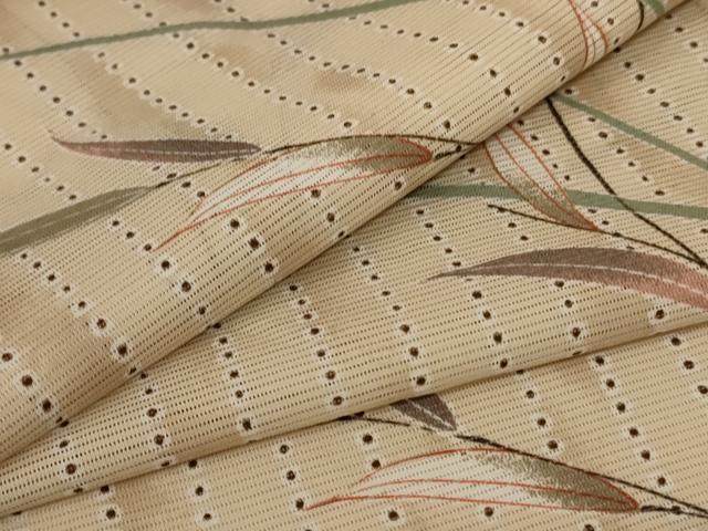 平和屋着物＊夏物　小紋　絽　草葉文　洗える着物　AABE4701jd