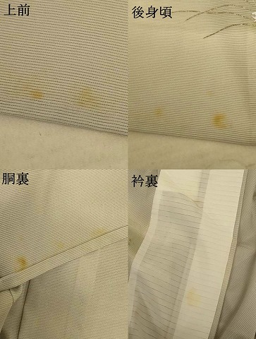平和屋着物＊夏物　訪問着　絽　駒刺繍　草葉文　虫　暈し染め　銀彩　ロング丈　正絹　逸品　AABE4727jd_7