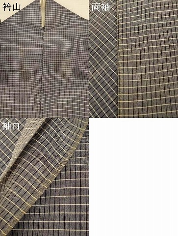 平和屋着物＊夏物　紗紬　格子　正絹　逸品　AABE4729jd_8