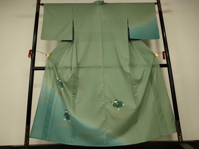 平和屋着物＊夏物　訪問着　絽　童子　暈し染め　金彩　洗える着物　未使用　AABE4740jd 平和屋着物＊夏物 訪問着 絽 童子 暈し染め 金彩 洗える着物 未