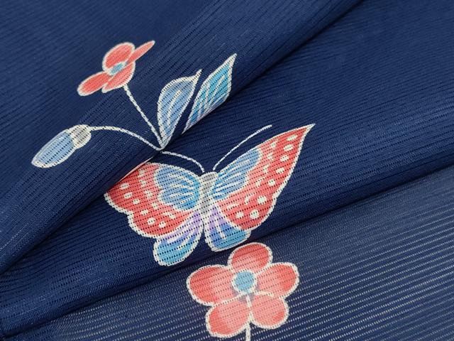 平和屋着物＊夏物　小紋　絽　花鳥文　洗える着物　AABE4741jd 13,013円
