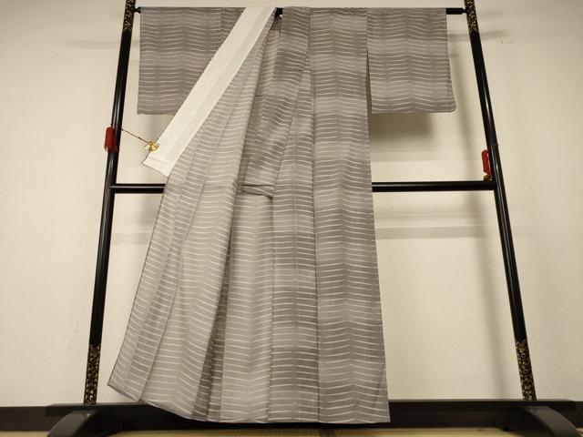 平和屋着物＊夏物　小紋　絽　横段文　洗える着物　AABE4756jd_2