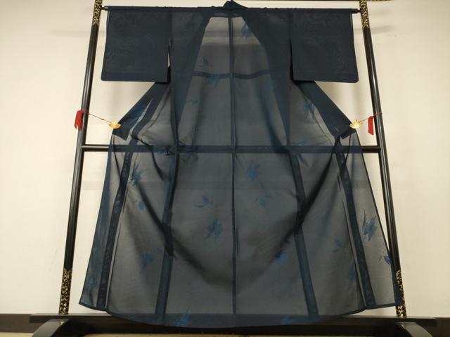 平和屋着物＊夏物　小紋　絽　流水文　正絹　逸品　AABE4761jd_1